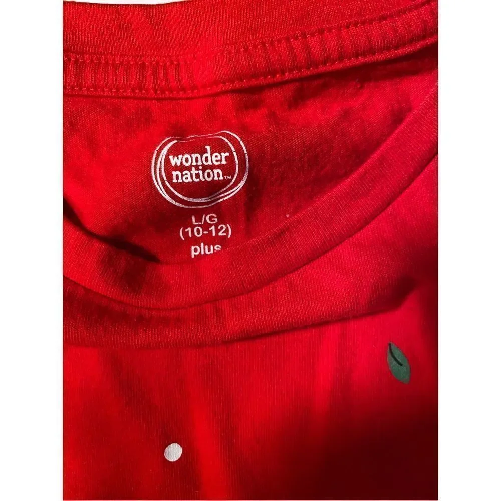 Wonder nation red embellished dear Christmas/holiday longsleeve shirt size 10/12